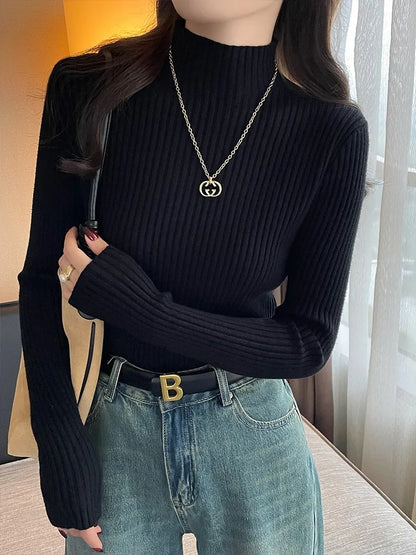 Women’s turtleneck long-sleeve pullover sweater