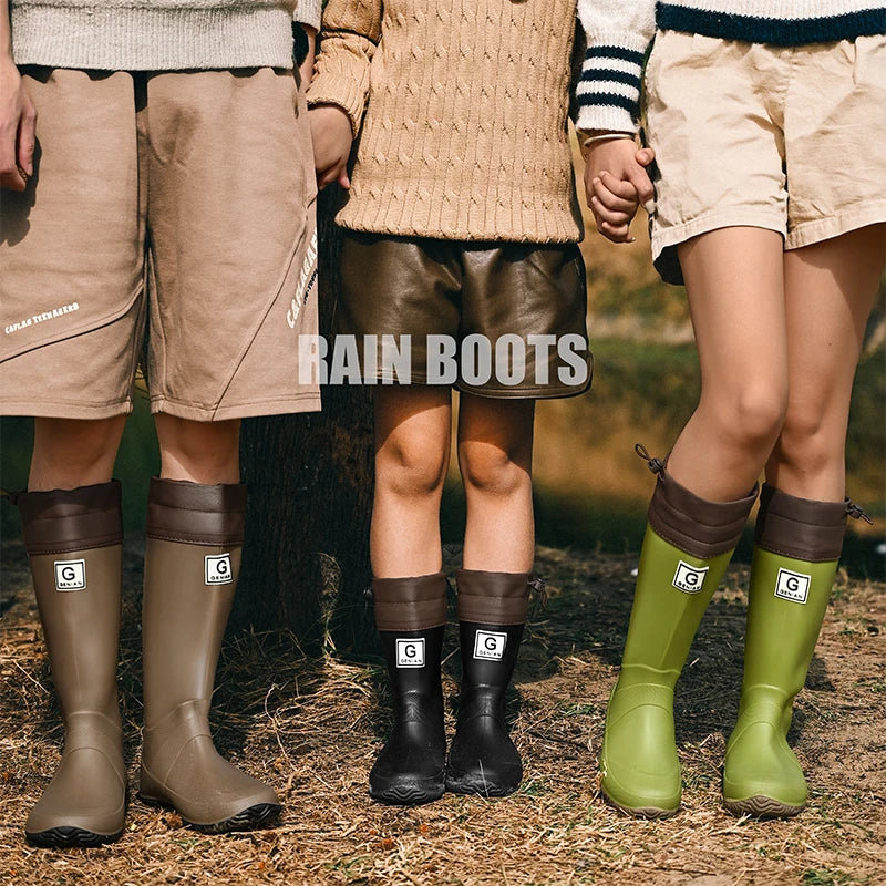 Non-slip fleece-lined rain boots for men & women