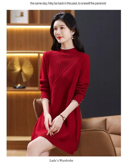 Women’s long-sleeve turtleneck knit sweater
