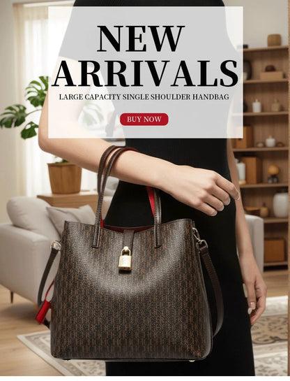 CH Leather Crossbody Bag – Large Capacity Daily Tote