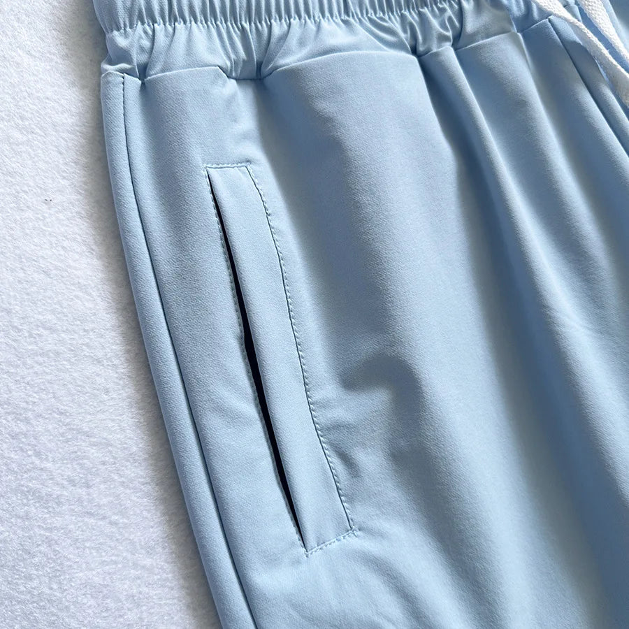 Trendy loose-fit drop-crotch casual trousers
