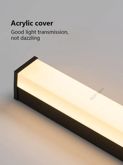Weatherproof modern LED wall sconce for outdoor spaces, IP65, long-strip style