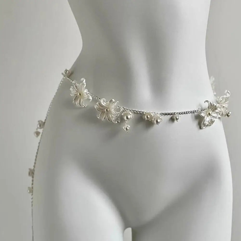 Y2K Pearl Waist Chain – Multilayer Body Jewelry for Women