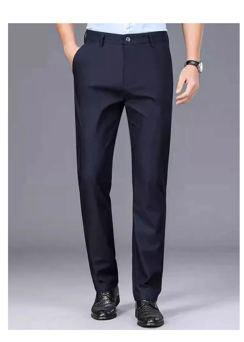 Men’s black stretch smart casual trousers