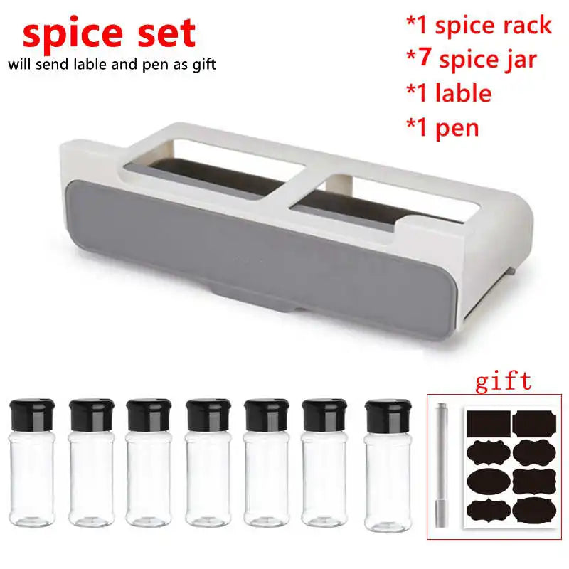 Space-saving spice storage rack for kitchen