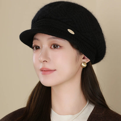 Rabbit Fur Blend Beanie – Casual Streetwear Winter Cap