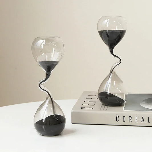 Elegant sand timer—simple indoor decoration with glass craftsmanship
