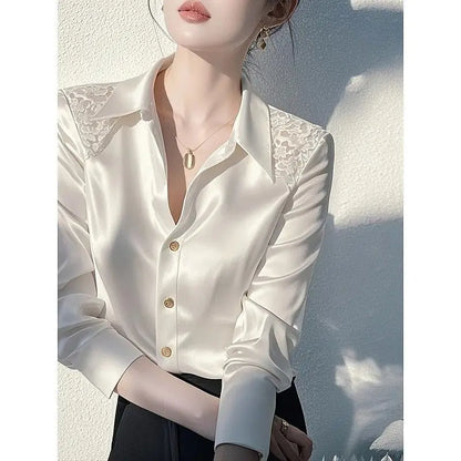 Women’s luxury-feel white base layer shirt