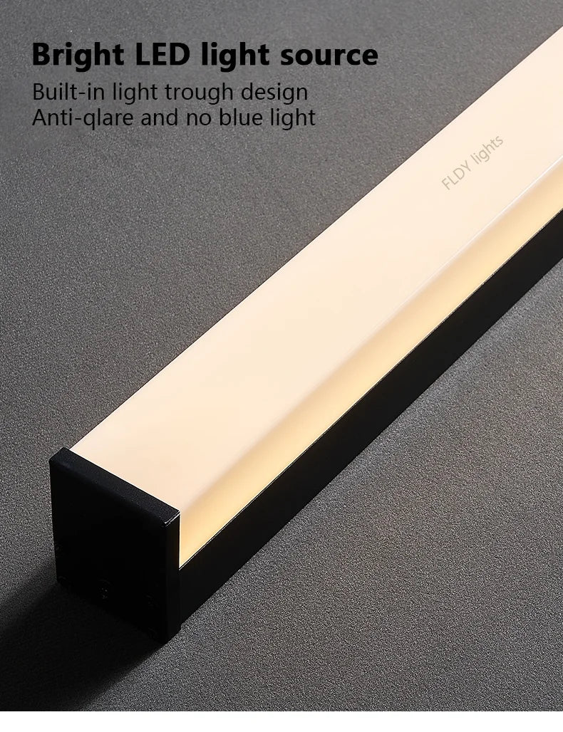 Weatherproof modern LED wall sconce for outdoor spaces, IP65, long-strip style
