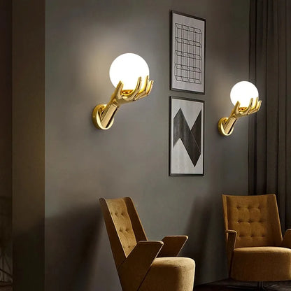Creative resin and glass bedside wall light for stylish décor