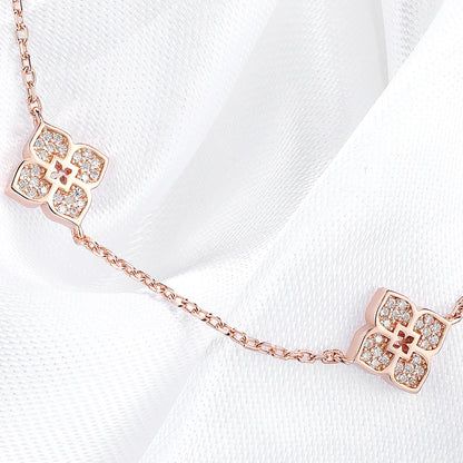 Floral Moissanite Choker – 925 Silver, Elegant Neck Chain