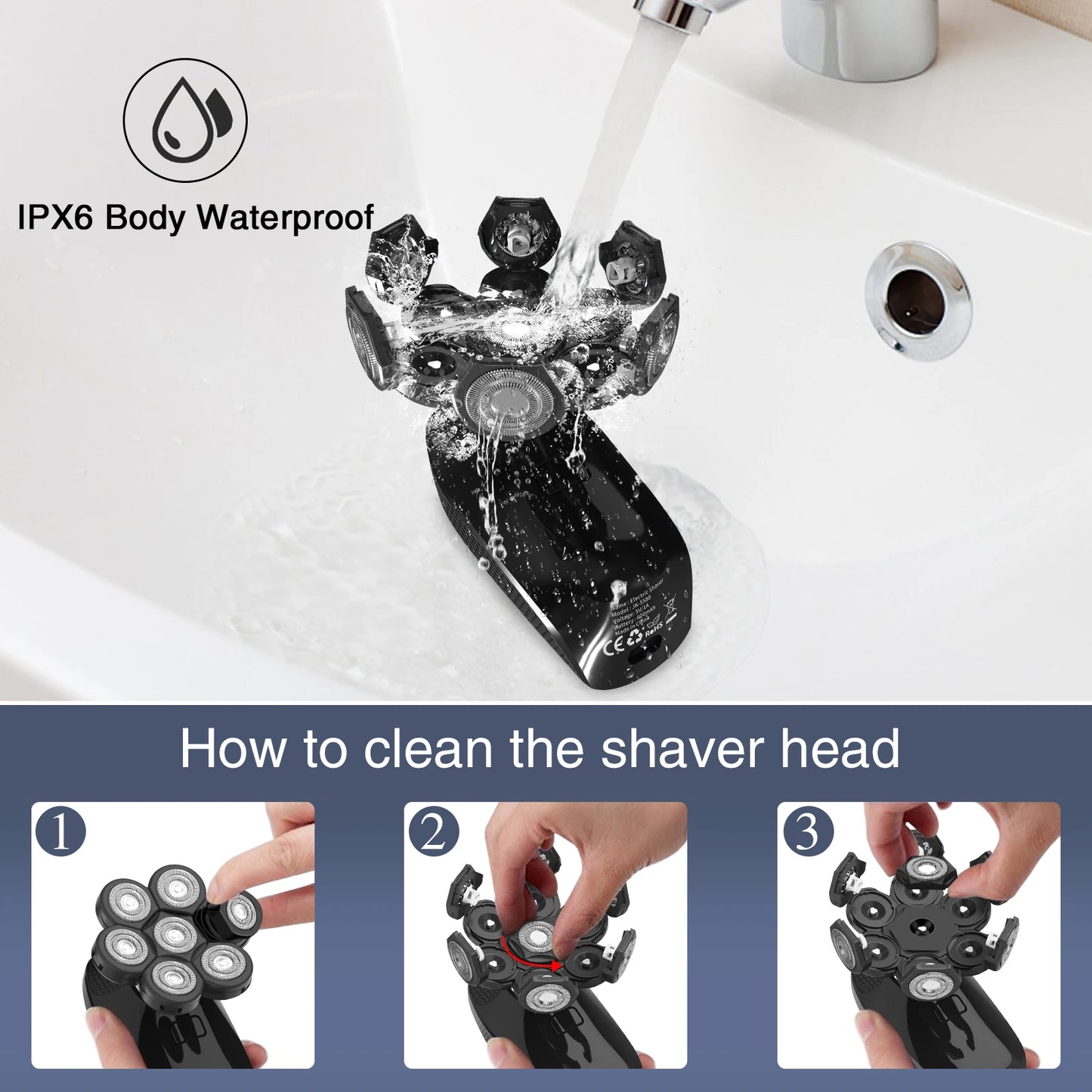 5-in-1 electric shaver with 7D floating head—smooth and easy