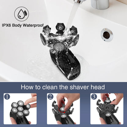 5-in-1 electric shaver with 7D floating head—smooth and easy
