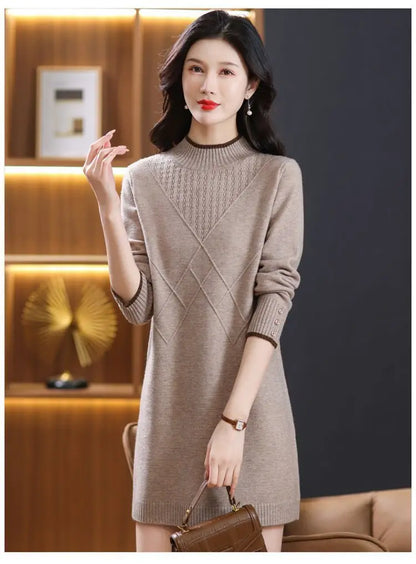 Women’s long-sleeve turtleneck knit sweater