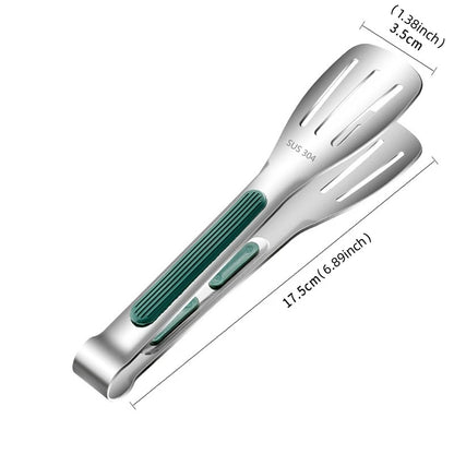 Non-slip stainless steel food tongs for cooking