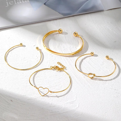 4PCS Stainless Steel Bracelets – Woven Twist Bangles