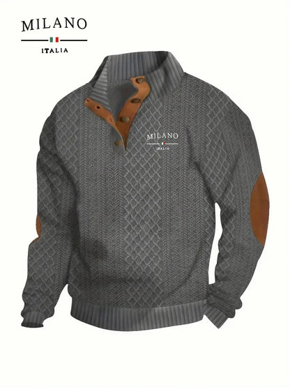 Henry hoodie an Italian Milan pattern is a warm soft and skin-friendly men's autumn and winter pullover