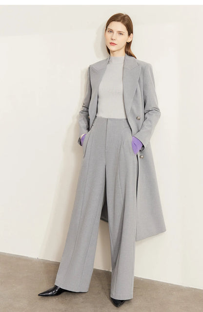 Slim-fit color-contrast pullover minimalist half-high collar sweater