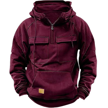 Men’s thick outdoor hooded sweatshirt with pockets