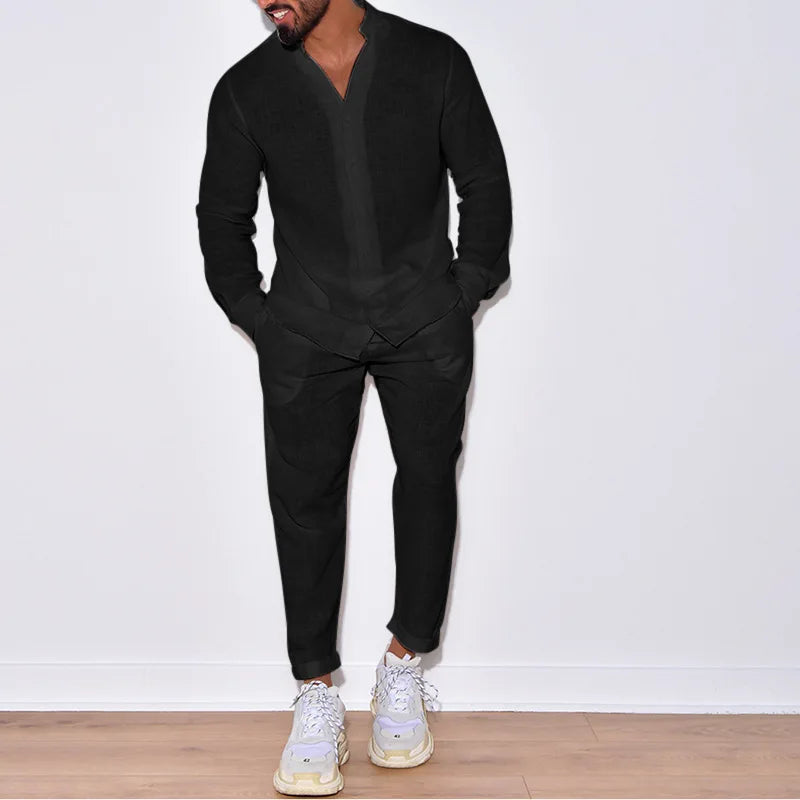 Men’s athletic joggers — loose fit, solid color, streetwear styles two-piece set
