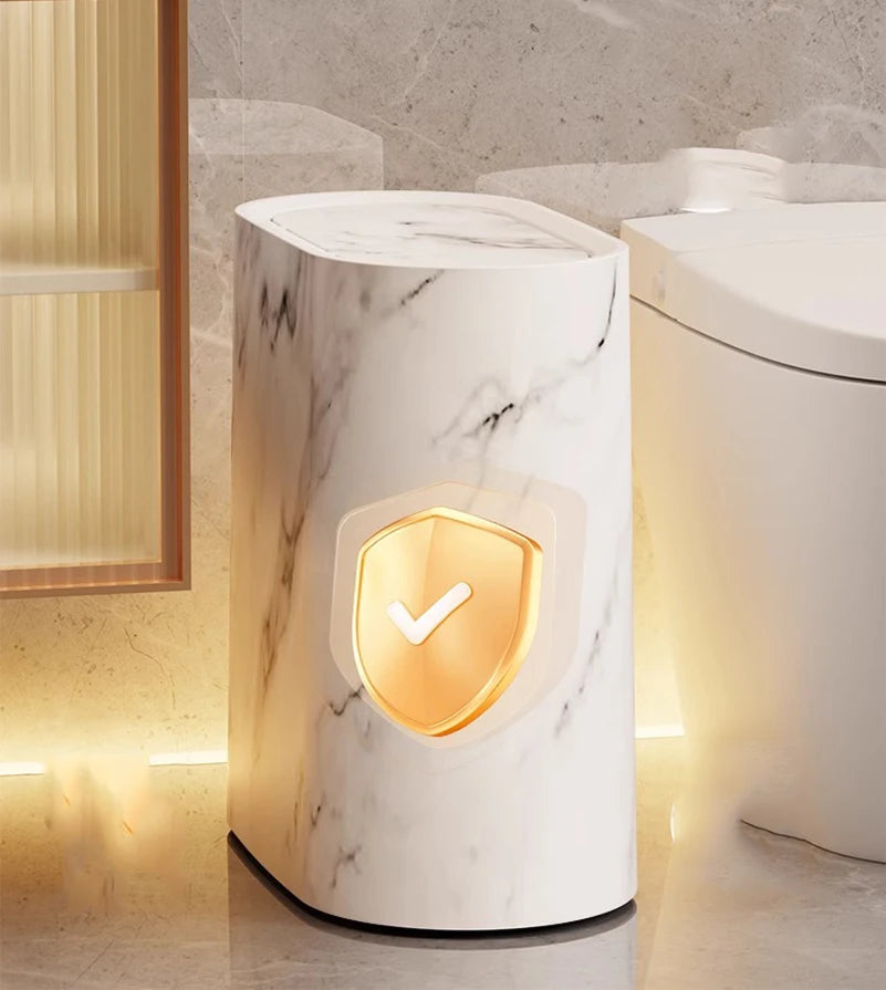 Versatile covered trash bin—perfect for home bathrooms, kitchens, or guest rooms