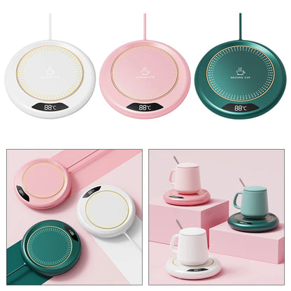 Compact USB beverage warmer with three temperature levels—perfect for hot drinks at your desk