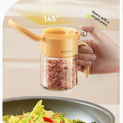 Durable glass seasoning containers with airtight lids for freshness