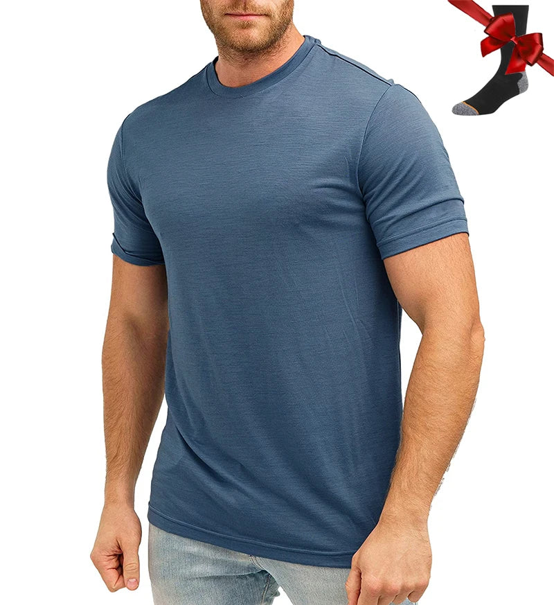 Men’s 100% superfine merino wool base-layer T-shirt