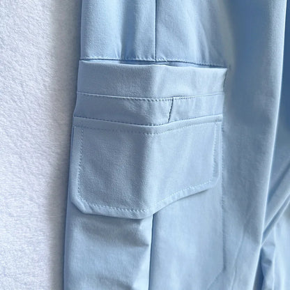 Trendy loose-fit drop-crotch casual trousers