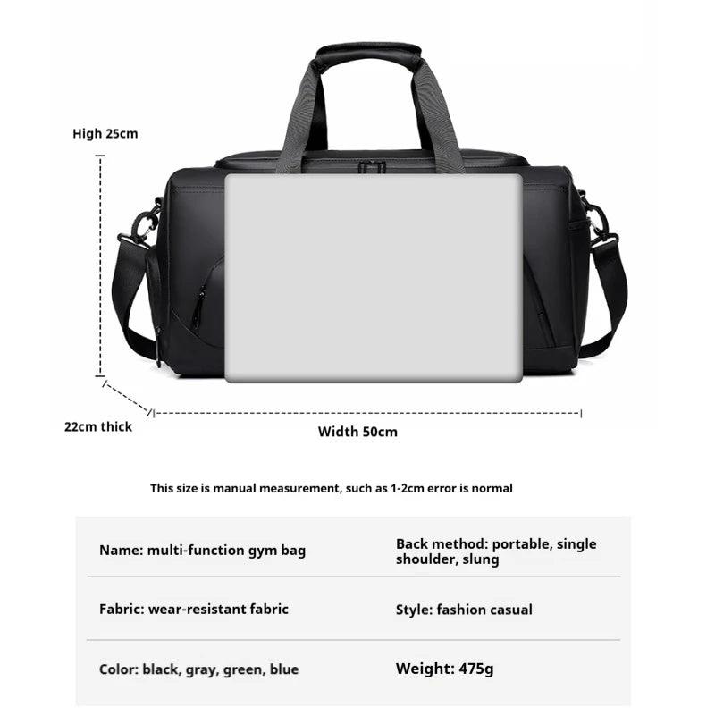 Large-capacity sports and gym duffel bag