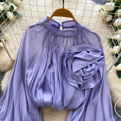 Elegant solid-color women’s blouse for everyday wear
