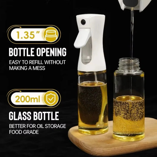 Cooking oil dispenser with fine mist for grilling, salad, and sautéing