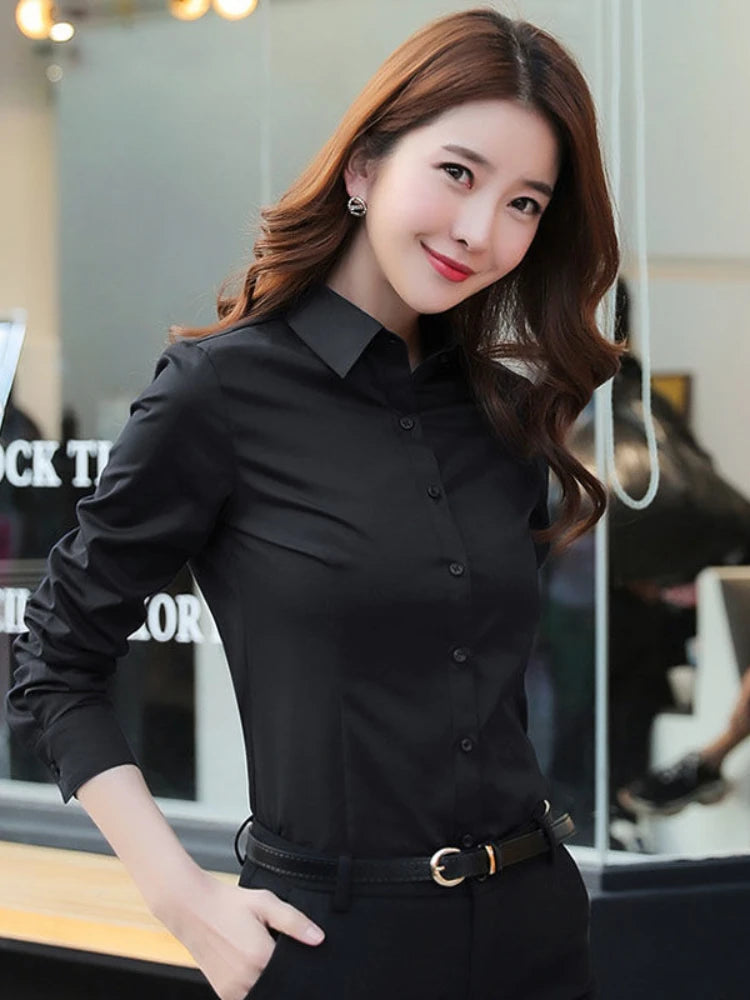 Plus Size White Shirt – Long Sleeve Professional Work Top