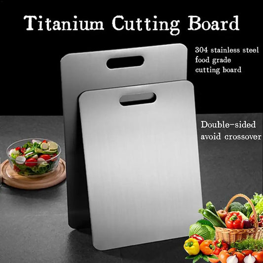 Titanium stainless steel cutting board, double-sided