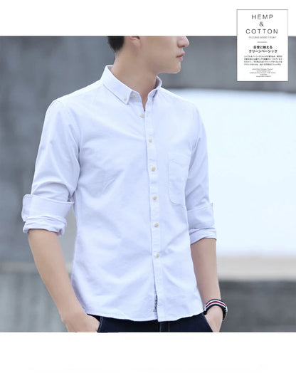 Men’s 100% cotton plaid shirt, stylish slim design for office or casual