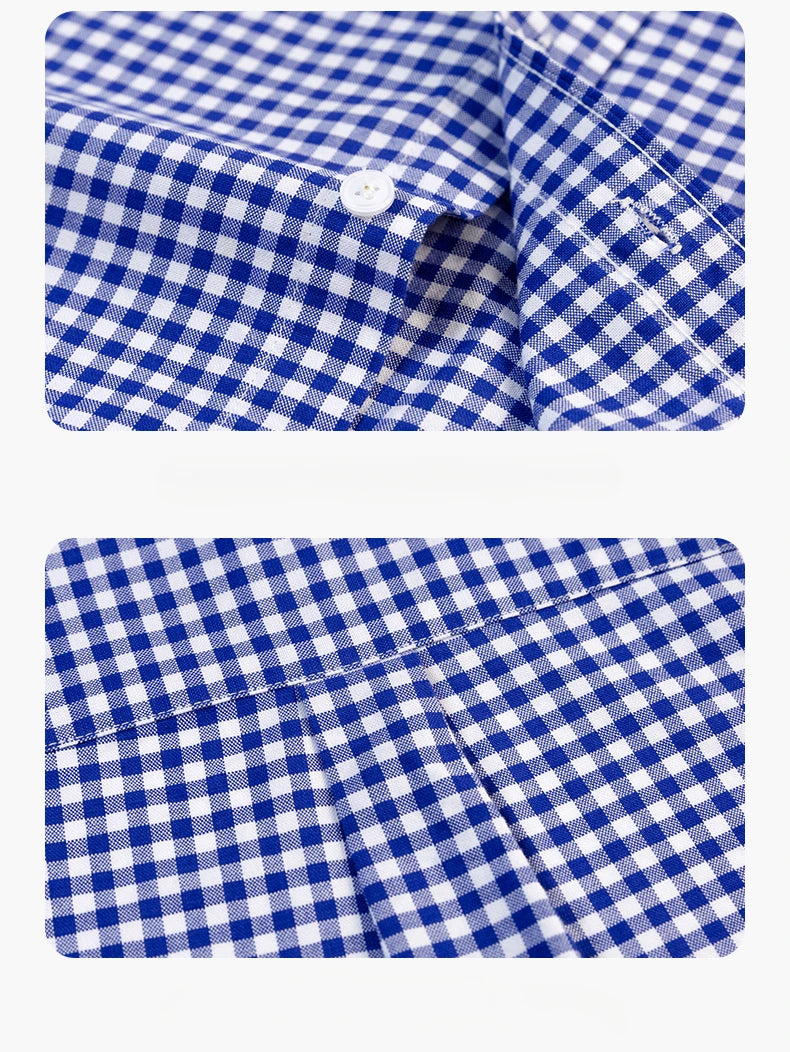 Premium 100% cotton Korean plaid shirt—slim fit, stylish, and comfortable