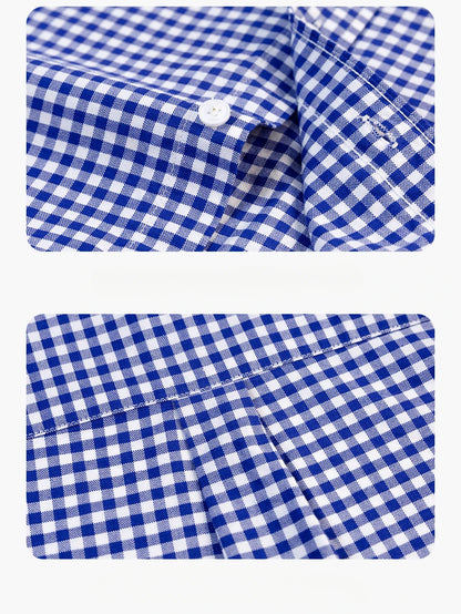 Premium 100% cotton Korean plaid shirt—slim fit, stylish, and comfortable