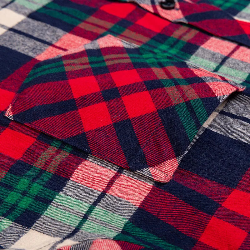 Big-size 8XL flannel shirt, soft 100% cotton, classic plaid