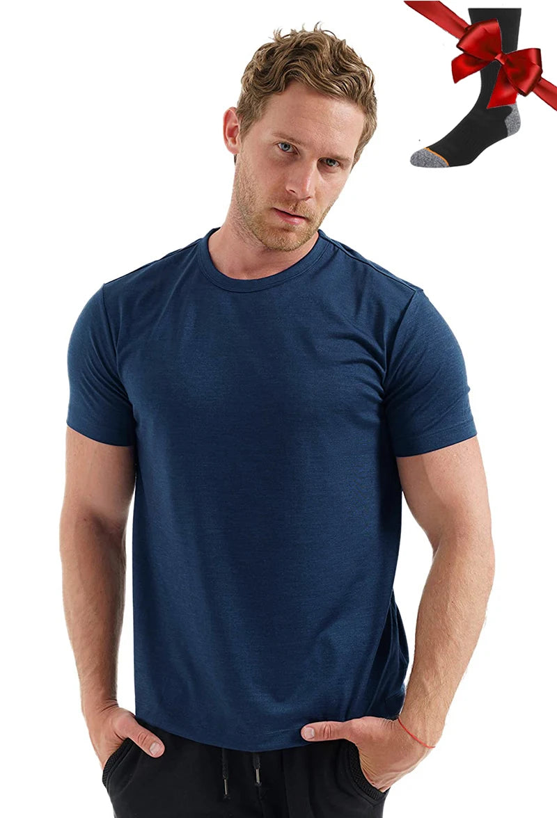 Men’s 100% superfine merino wool base-layer T-shirt