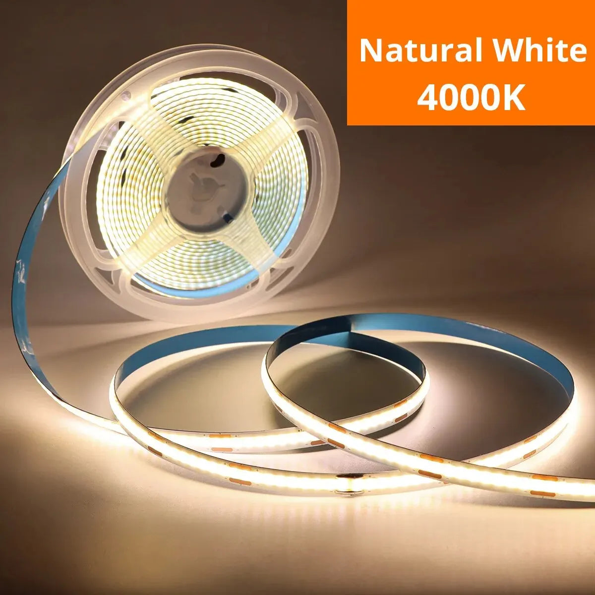 Flexible LED COB strip with touch dimmer—perfect for DIY lighting