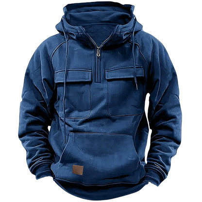 Men’s thick outdoor hooded sweatshirt with pockets