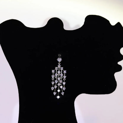 ASNORA CZ Bridal Necklace Set – Water Drop Wedding Design