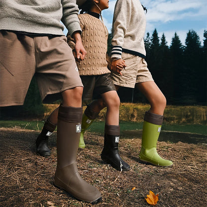 Non-slip fleece-lined rain boots for men & women