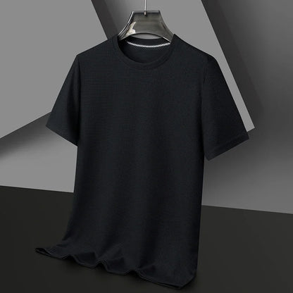 Men’s summer waffle round-neck T-shirt