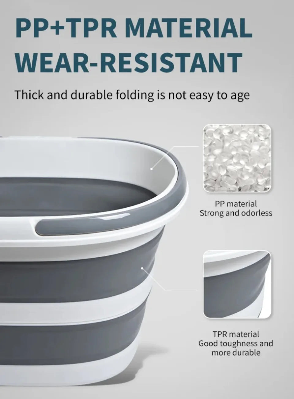 Lightweight foldable bucket—perfect for laundry, cleaning, and organizing