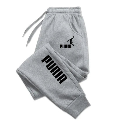 Men’s printed joggers, loose fit, autumn/winter streetwear