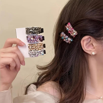 6PCS Rhinestone Hair Clips – Sparkling Crystal Side Clips