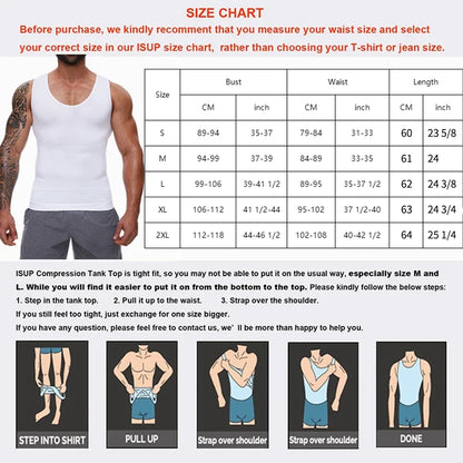 Men’s slim compression top for body shaping