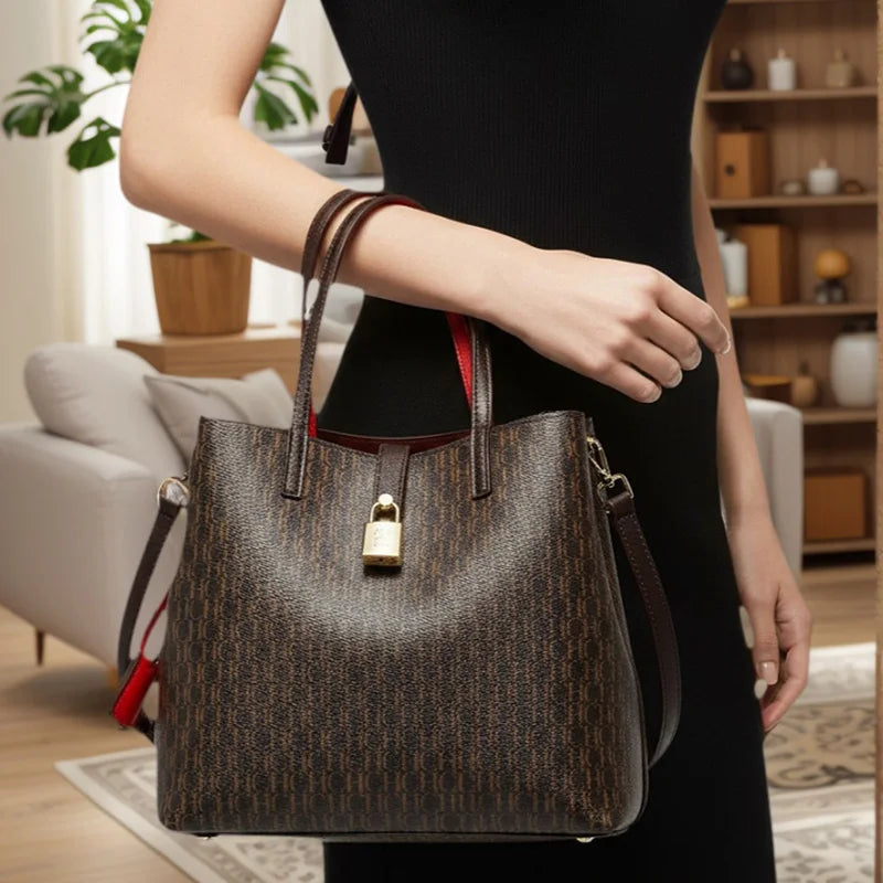 CH Leather Crossbody Bag – Large Capacity Daily Tote