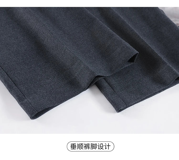 Women’s slim high-waist wool pants, autumn casual